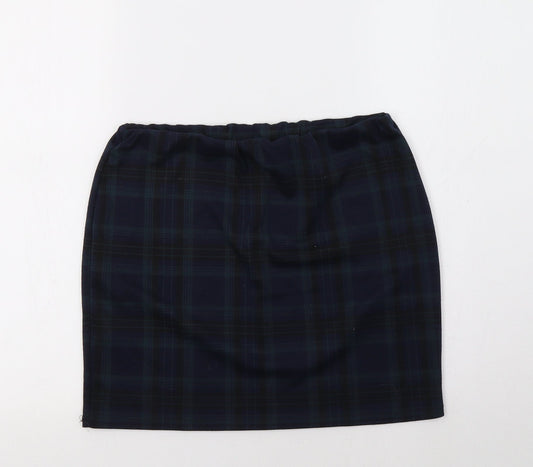 New Look Womens Blue Check  Maxi Skirt Size 14