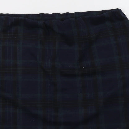 New Look Womens Blue Check  Maxi Skirt Size 14