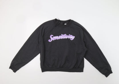 H&M Womens Grey   Pullover Sweatshirt Size L