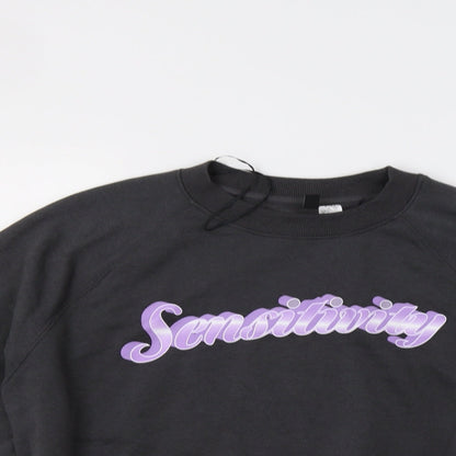 H&M Womens Grey   Pullover Sweatshirt Size L