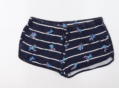 Primark Womens Blue Striped  Sweat Shorts Size L