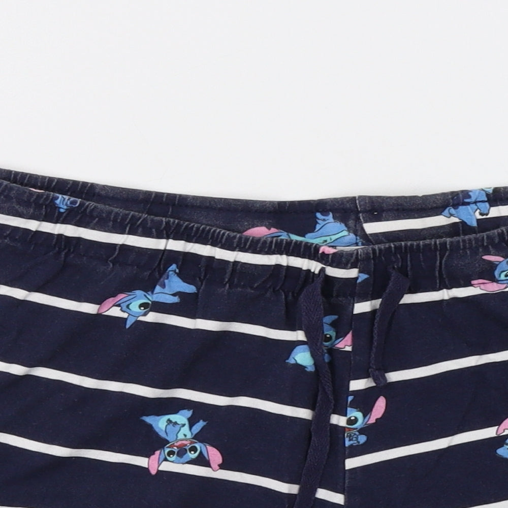 Primark Womens Blue Striped  Sweat Shorts Size L