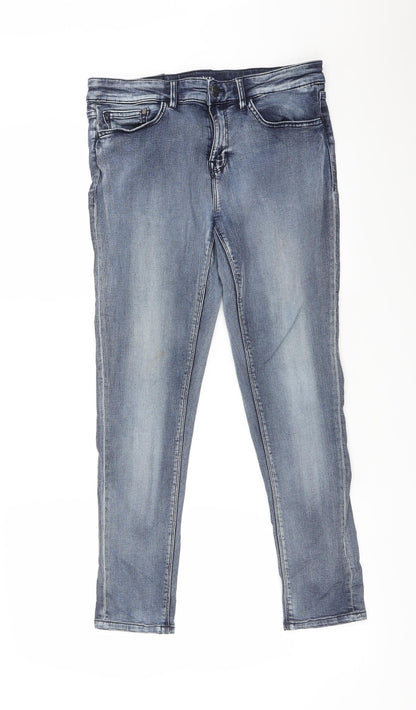Womens UK Size 12 WAVEN Regular Fit Skinny Blue Jeans