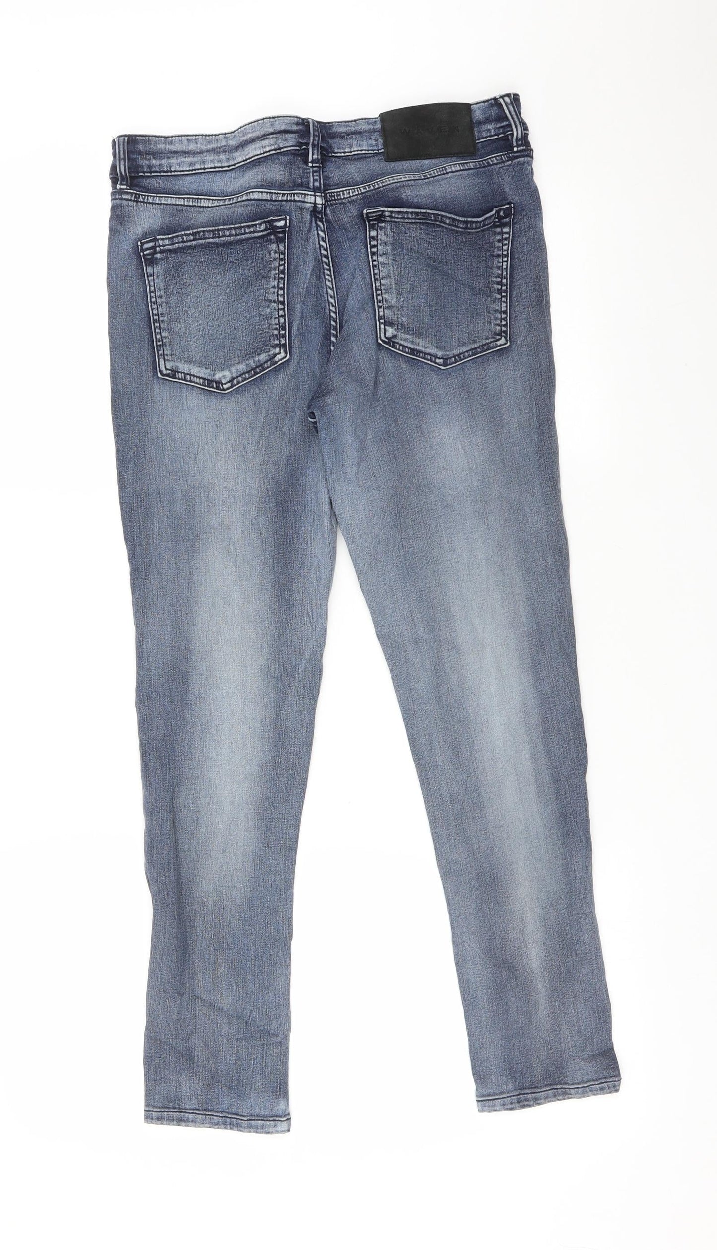 Womens UK Size 12 WAVEN Regular Fit Skinny Blue Jeans