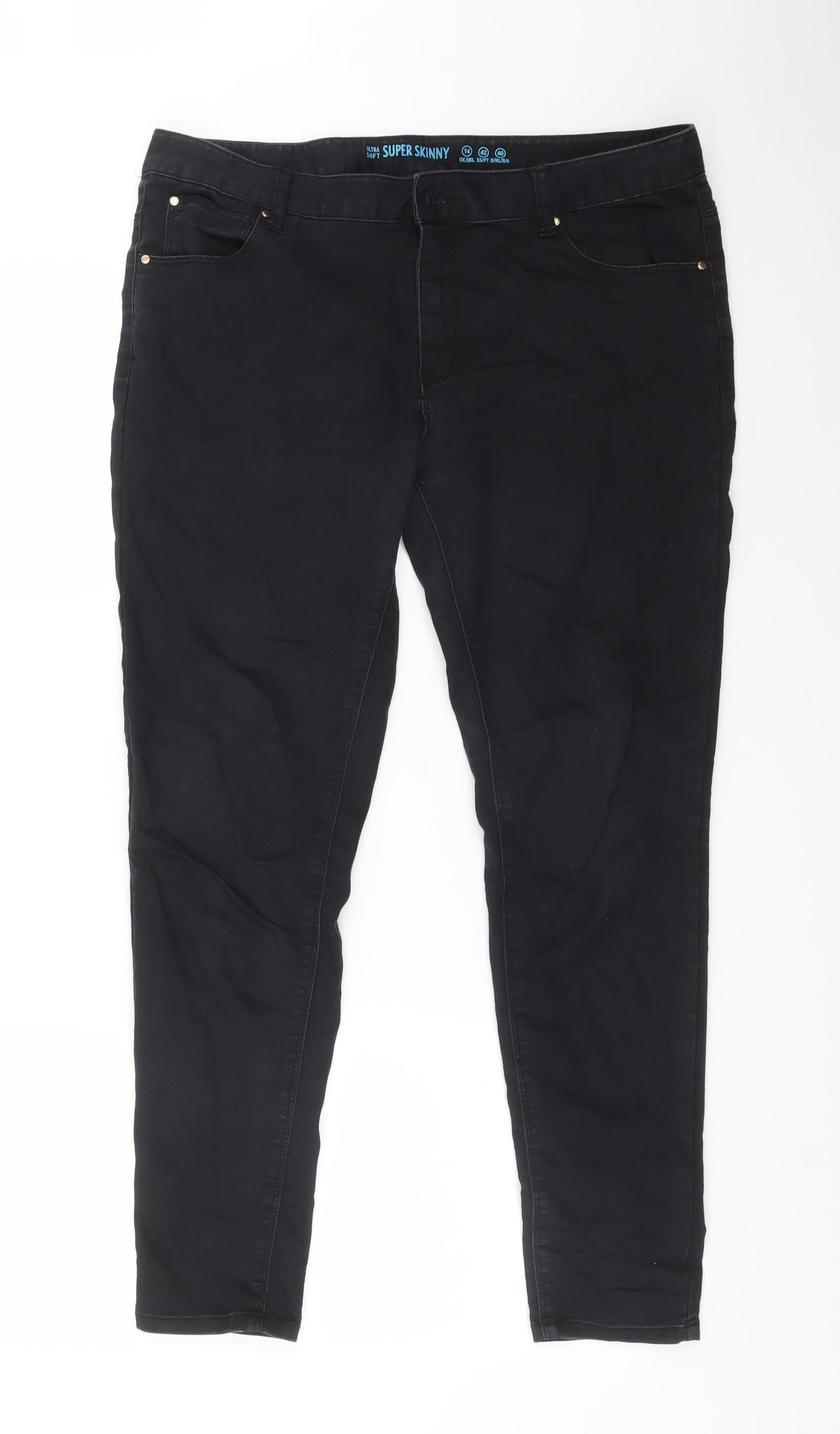 DENIM CO Womens Black   Skinny Jeans Size 14 L28 in