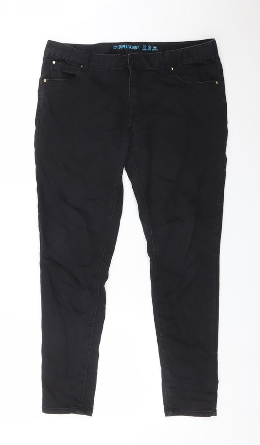 DENIM CO Womens Black   Skinny Jeans Size 14 L28 in