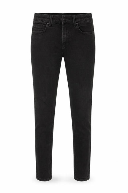Front view of Topshop women’s black skinny jeans, size UK 28, 32-inch leg