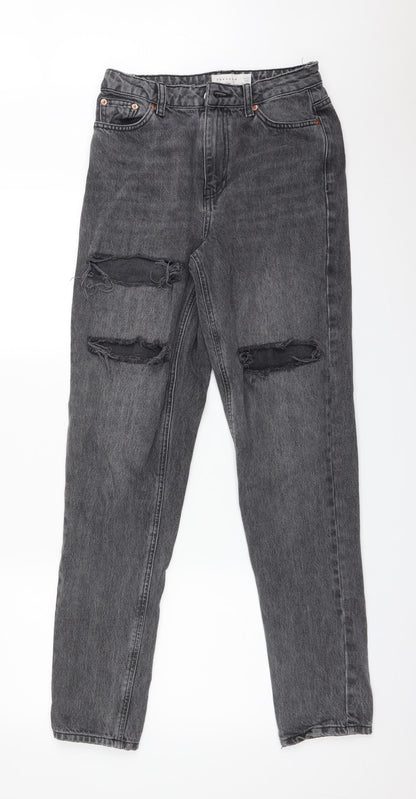Topshop Womens Grey   Mom Jeans Size 26 L36 in