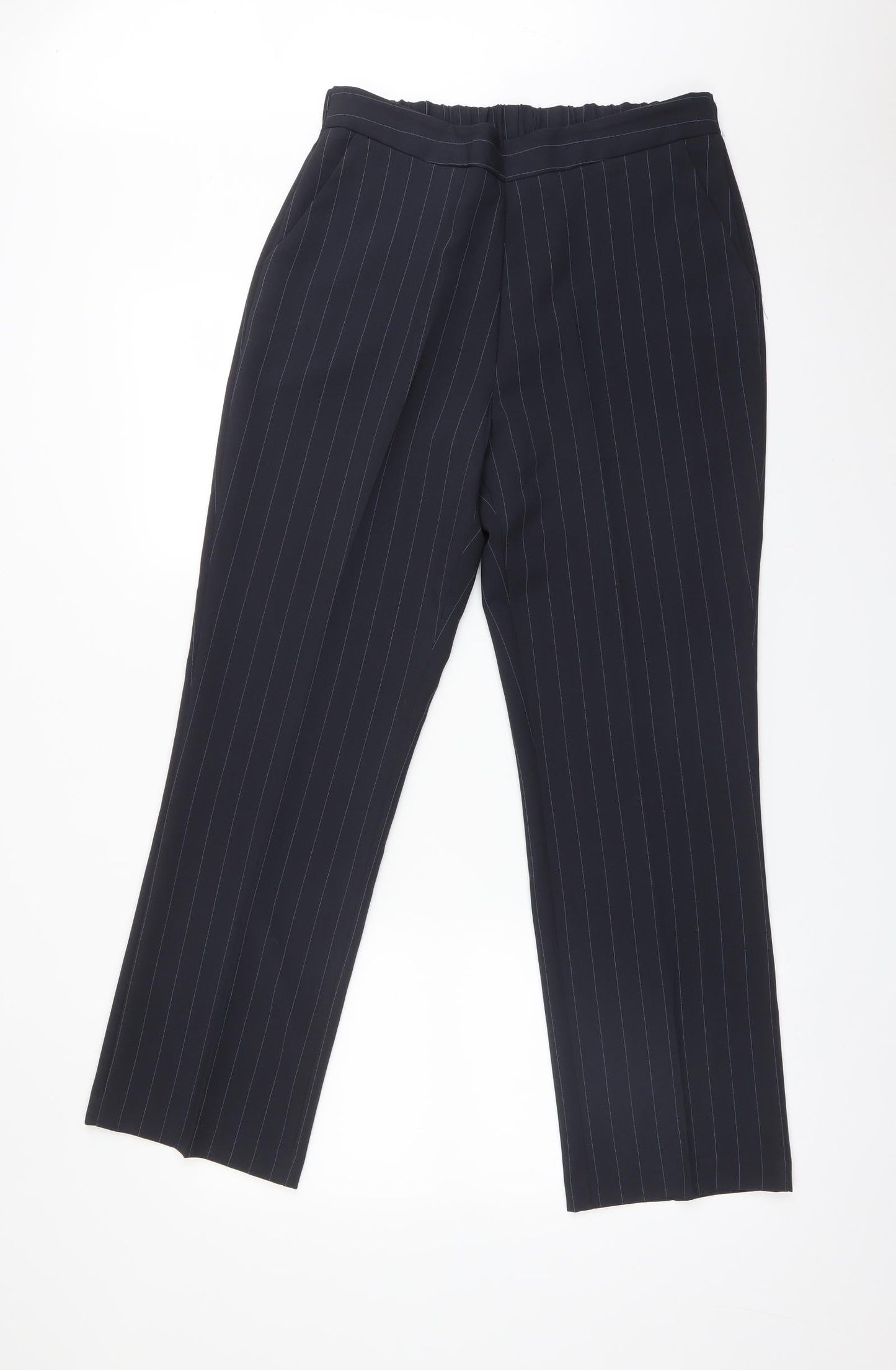 BONMARCHE Womens Blue Striped  Trousers  Size 12 L29 in
