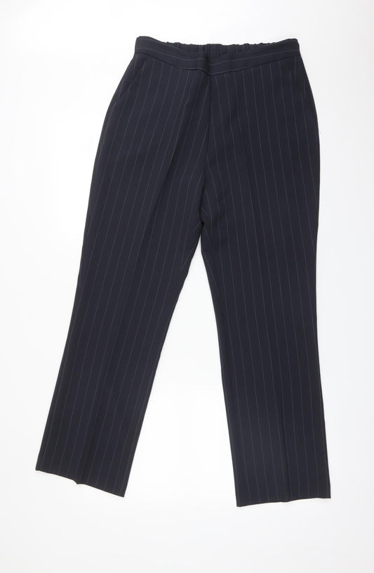 BONMARCHE Womens Blue Striped  Trousers  Size 12 L29 in