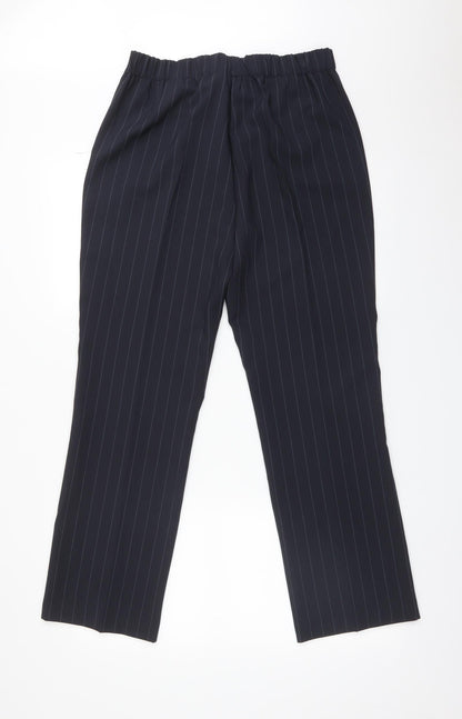 BONMARCHE Womens Blue Striped  Trousers  Size 12 L29 in