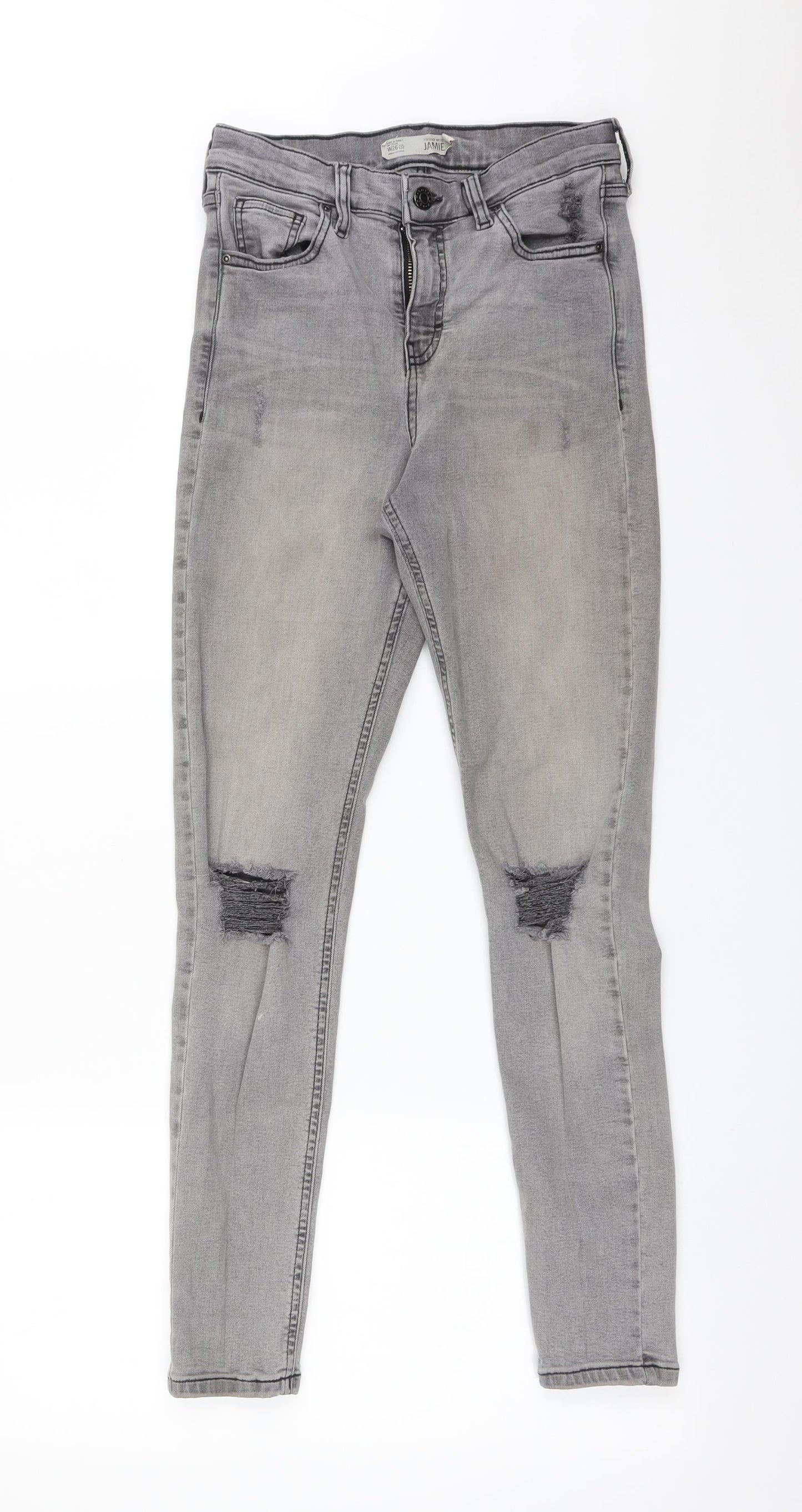 Topshop Womens Grey   Skinny Jeans Size 26 L32 in