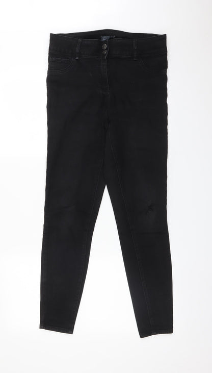 Womens UK Size 12 Papaya Regular Fit Jegging Black Jeans