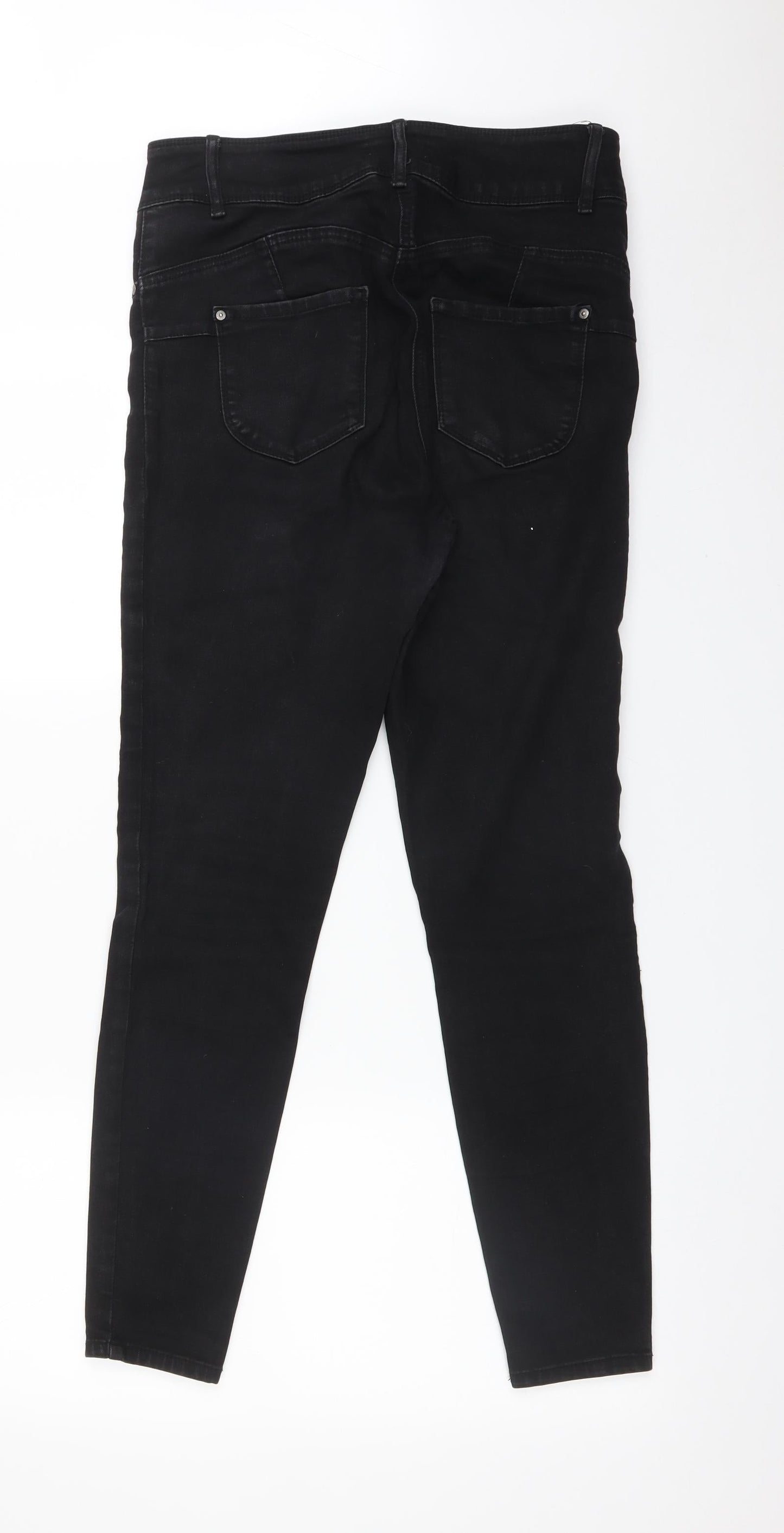 Womens UK Size 12 Papaya Regular Fit Jegging Black Jeans