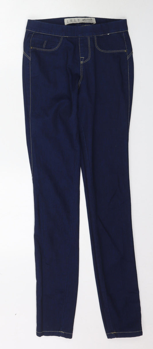 Denim Co. Womens Blue  Denim Jegging Jeans Size 4 L32 in