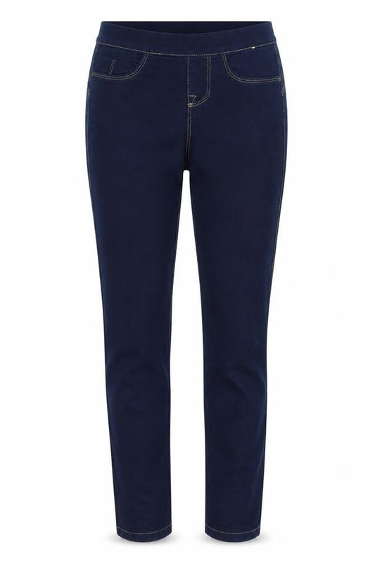 Front view of Denim Co. women’s blue denim jegging jeans, size UK 4, 32-inch leg