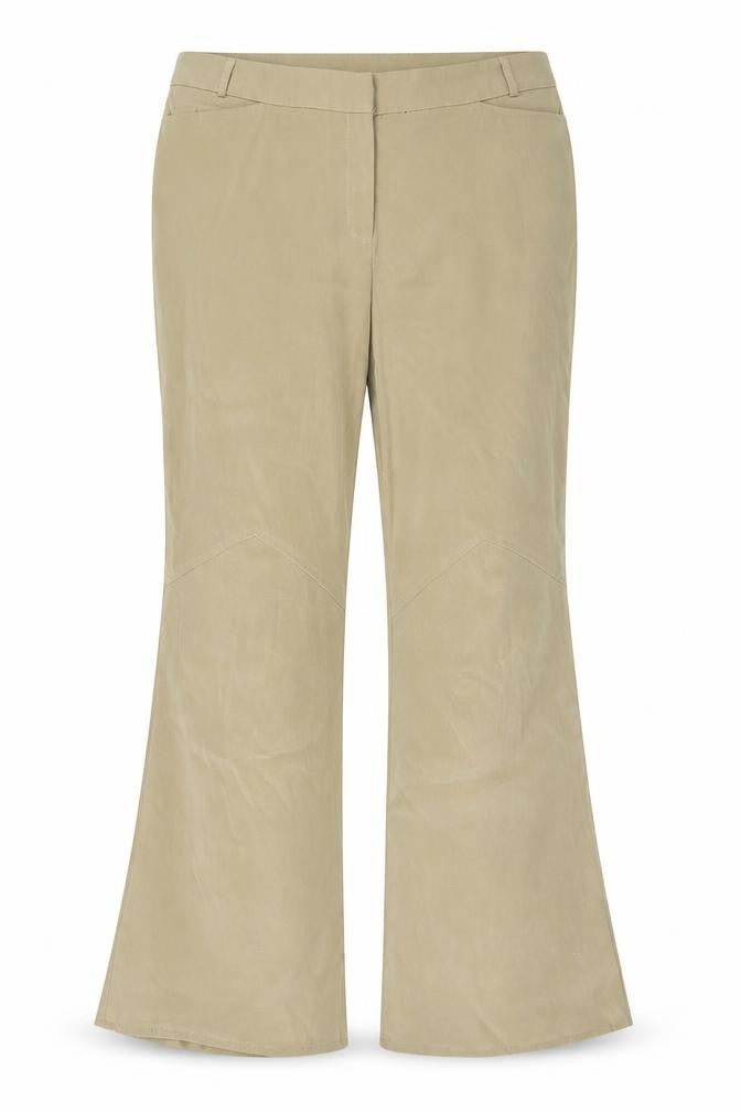 Front view of Bay women’s beige trousers, size UK 16, 32-inch leg