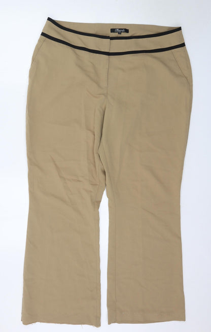 Womens UK Size 18 Peacocks Regular Fit  Beige Trousers