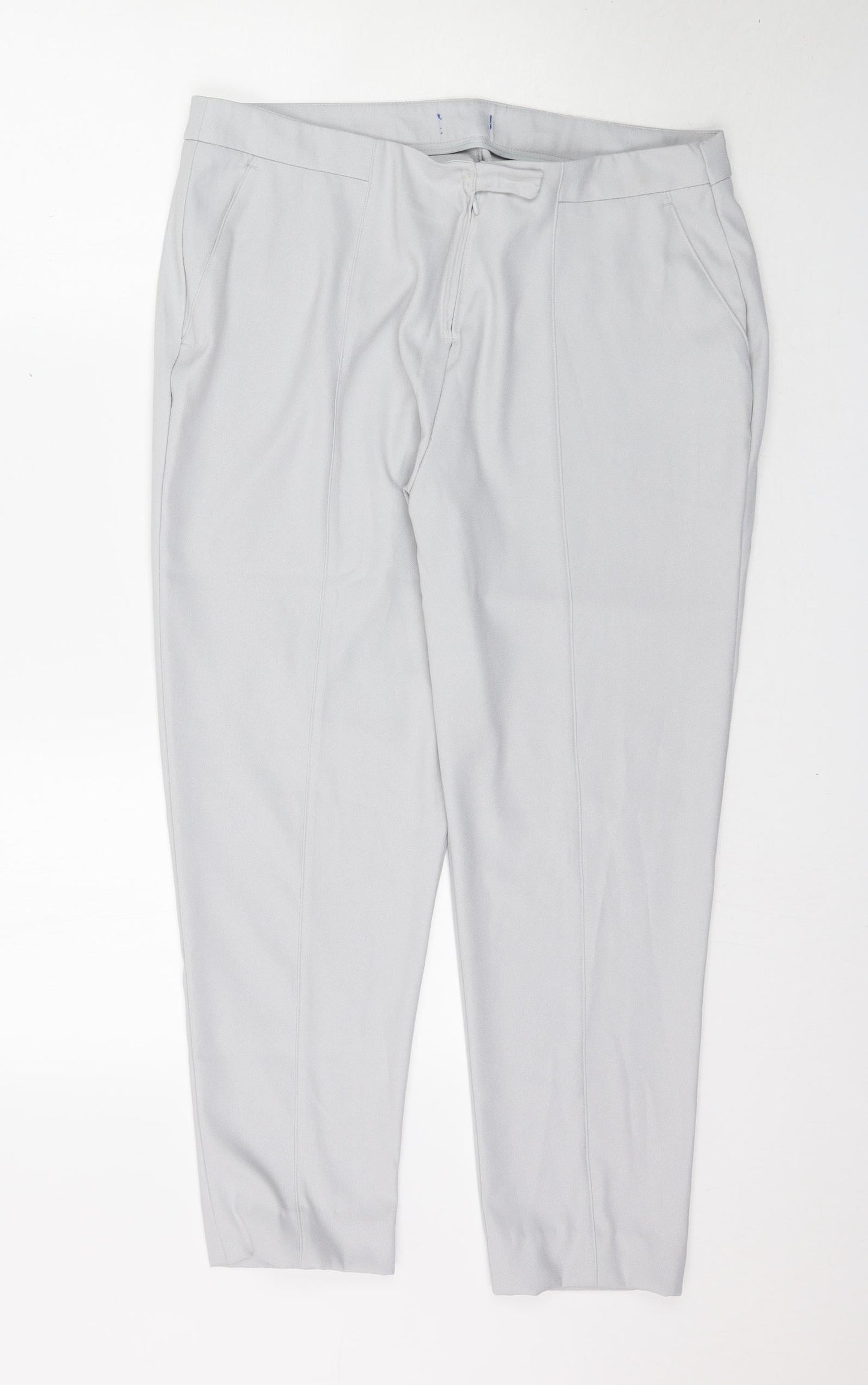 Womens UK Size L Preworn Regular Fit  Grey Trousers