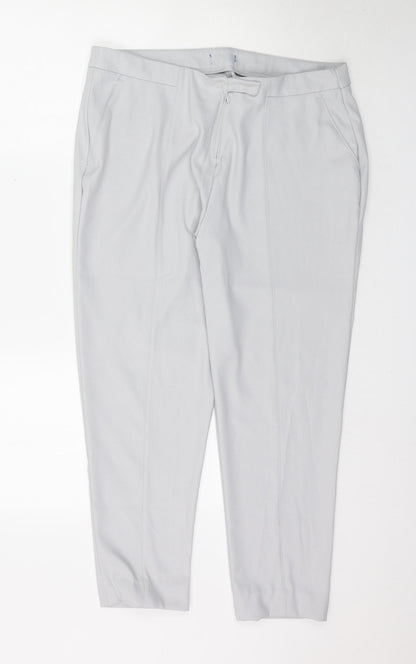 Womens UK Size L Preworn Regular Fit  Grey Trousers