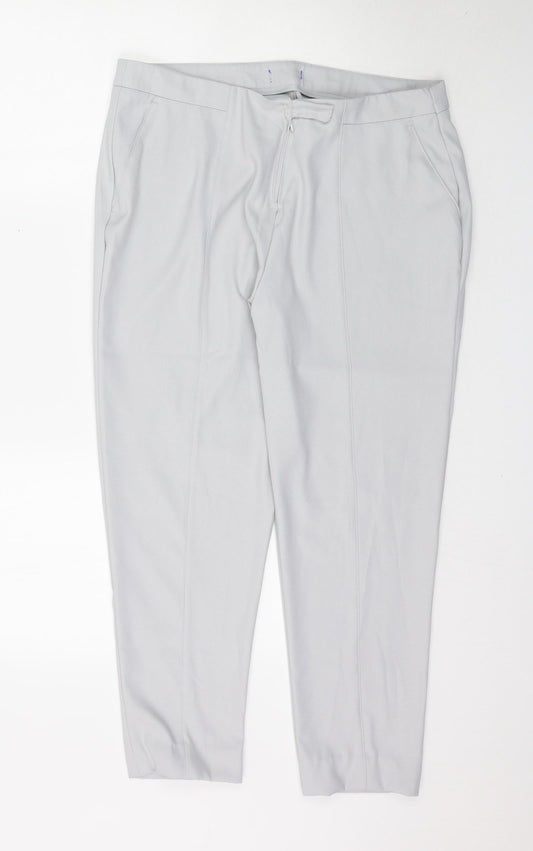 Womens UK Size L Preworn Regular Fit  Grey Trousers