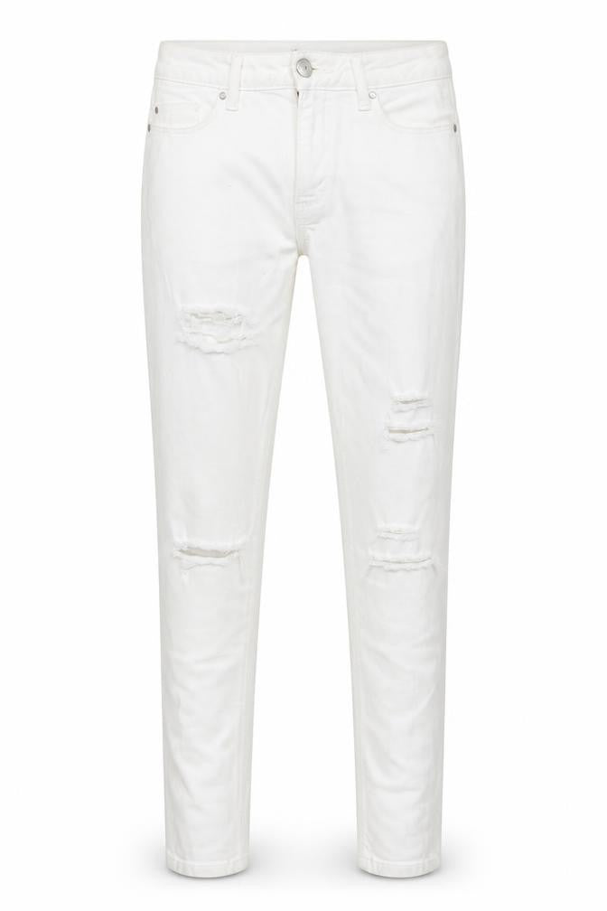 Front view of Miss Selfridge women’s ivory denim skinny jeans, size UK 10, 29-inch leg