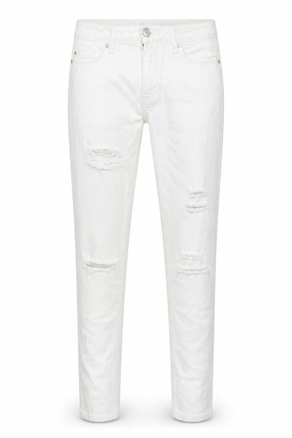 Front view of Miss Selfridge women’s ivory denim skinny jeans, size UK 10, 29-inch leg