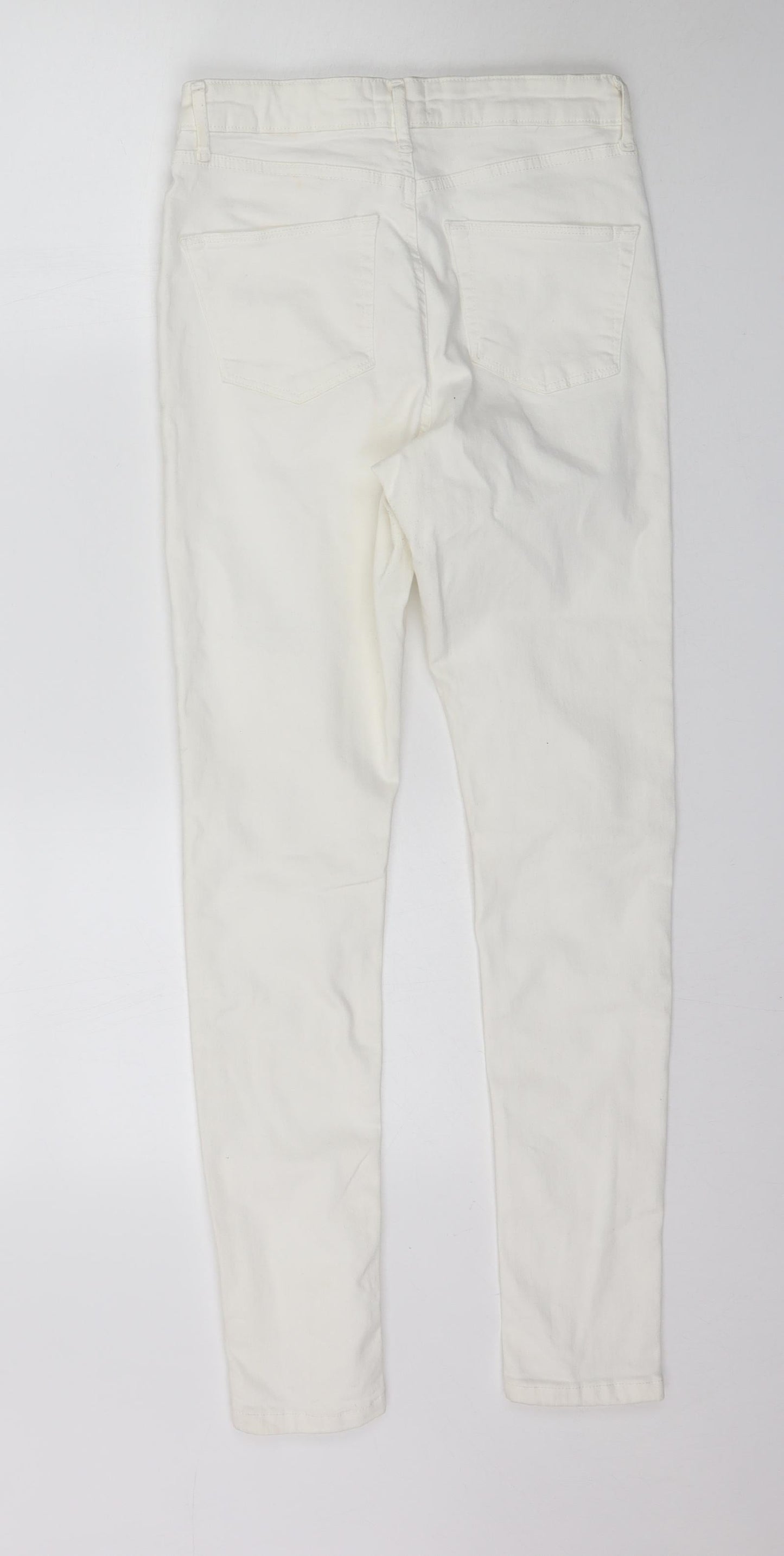 Miss Selfridge Womens Ivory  Denim Skinny Jeans Size 10 L29 in