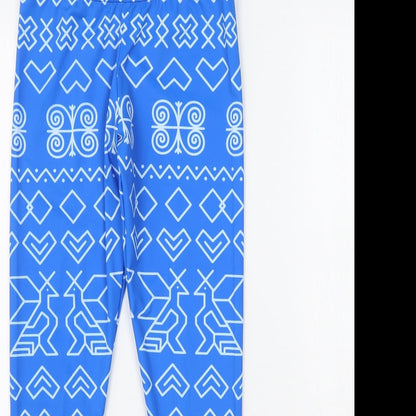 Preworn Womens Blue  Jersey Cropped Leggings Size S L25 in