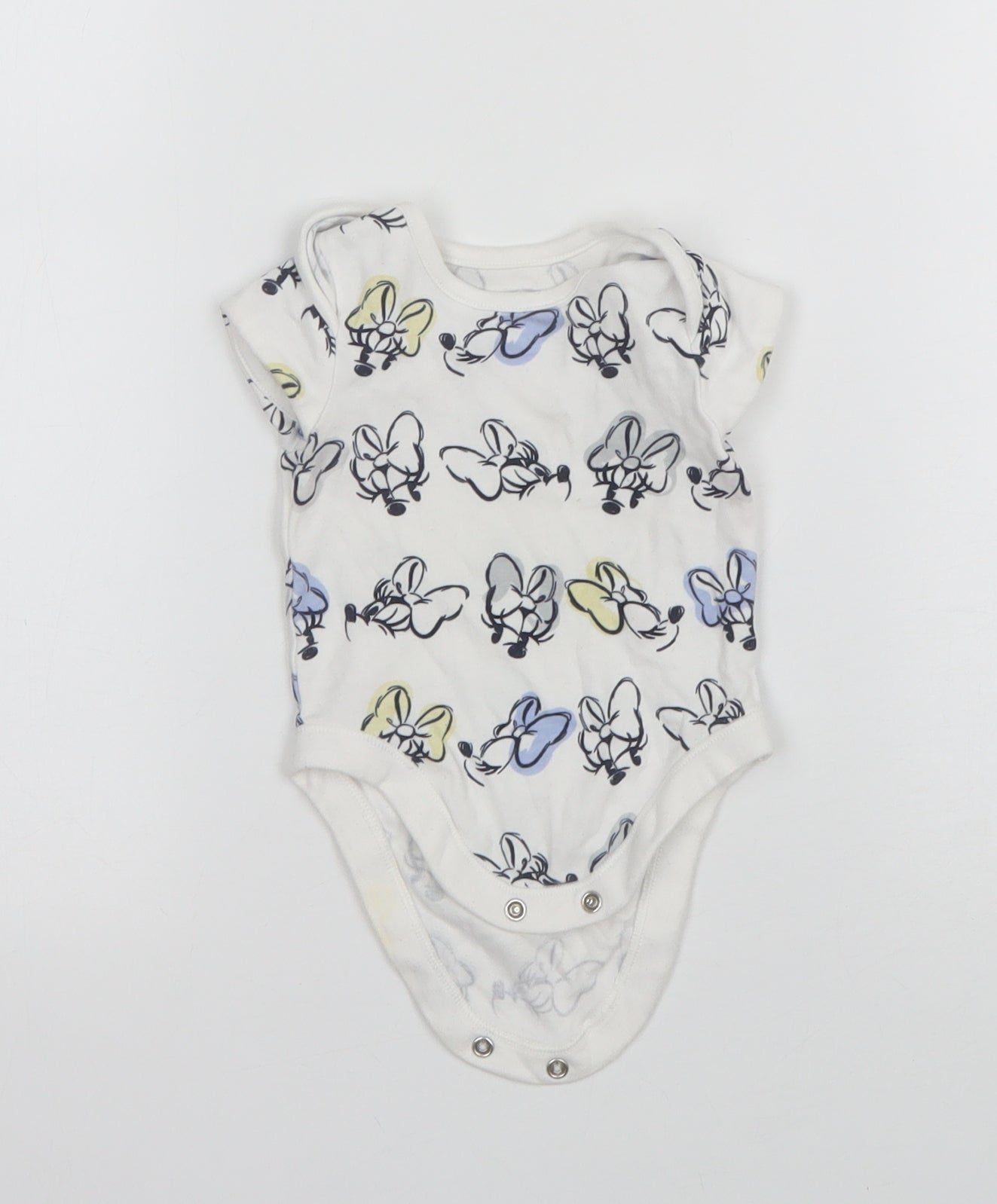 George Girls White Animal Print  Leotard One-Piece Size 0-3 Months  - Minnie Mouse