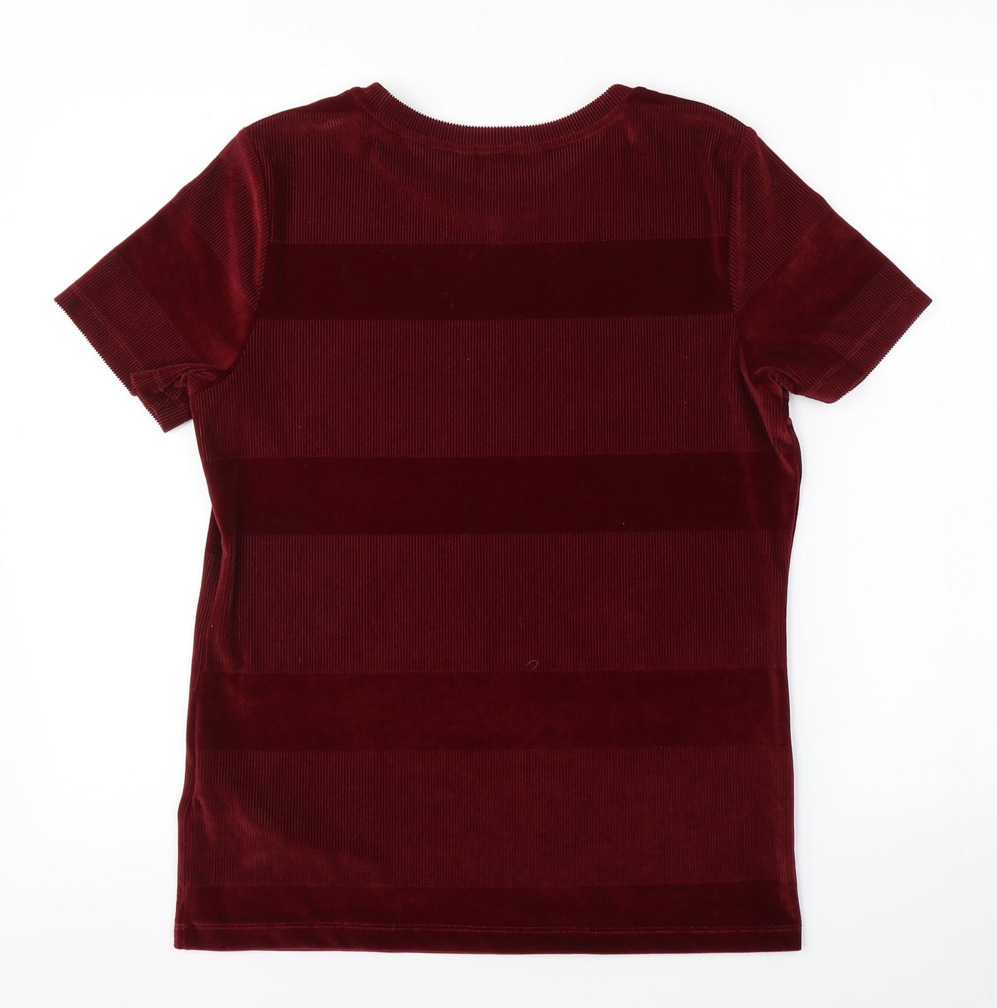 M&S Womens Red Striped  Basic Blouse Size 12