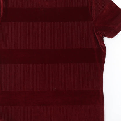 M&S Womens Red Striped  Basic Blouse Size 12