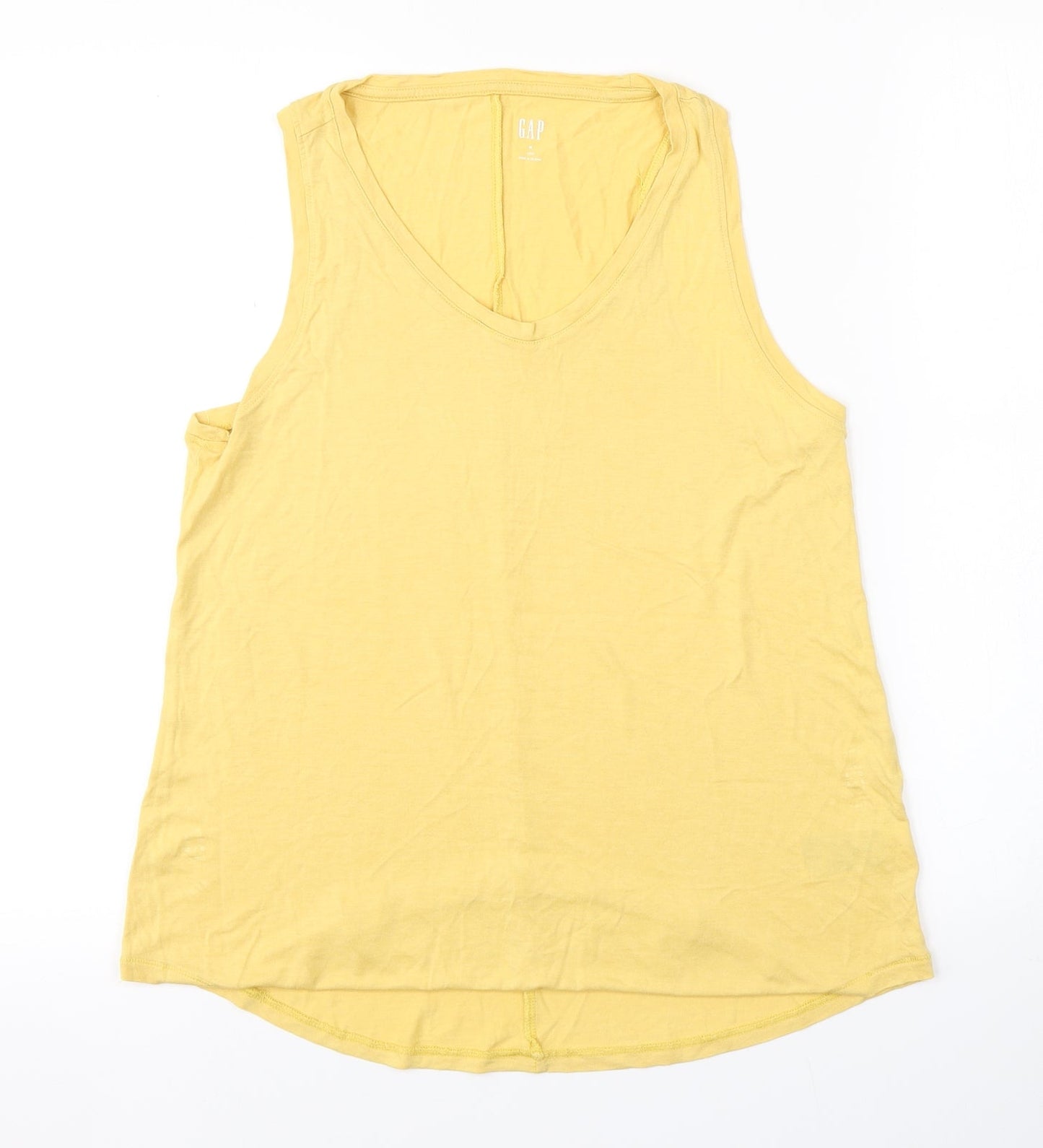 Womens UK Size M Gap Yellow Basic Tank