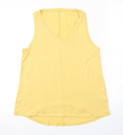 Womens UK Size M Gap Yellow Basic Tank