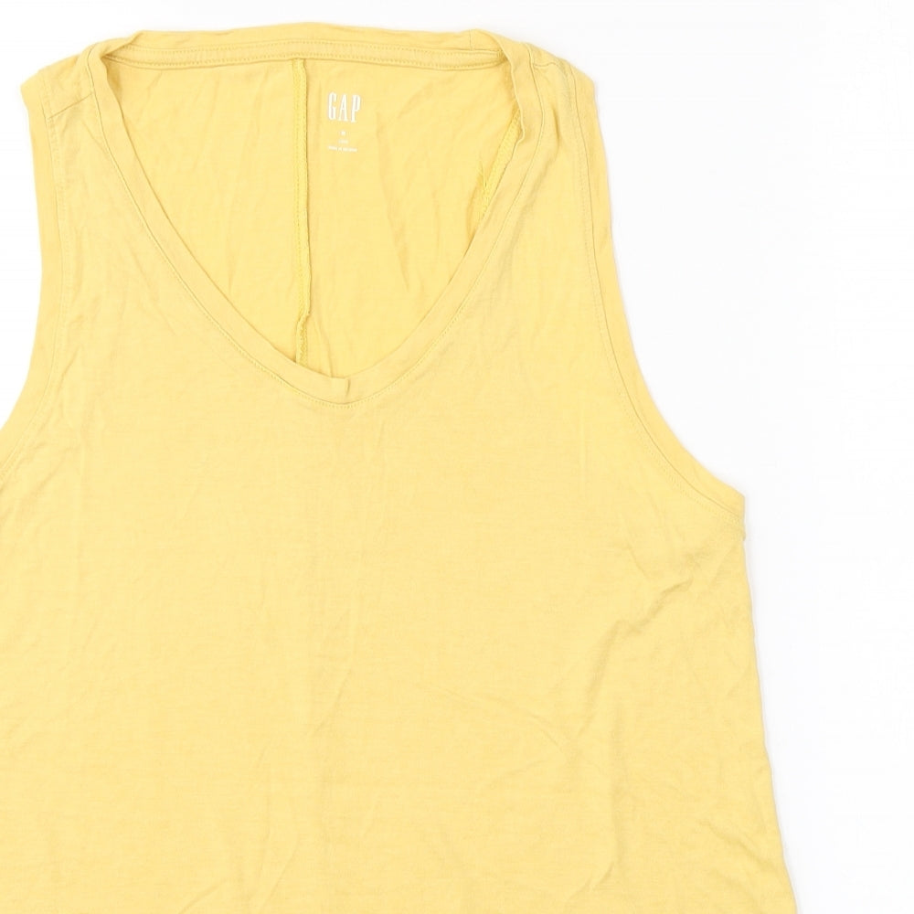 Womens UK Size M Gap Yellow Basic Tank