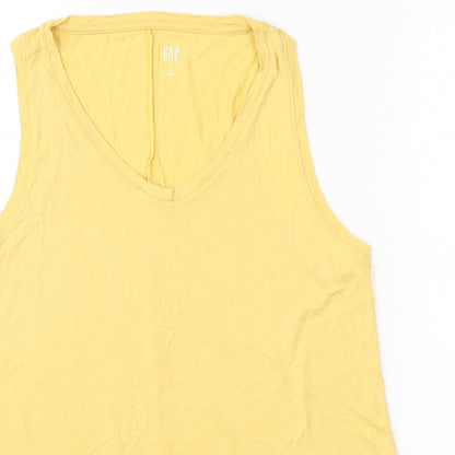 Womens UK Size M Gap Yellow Basic Tank