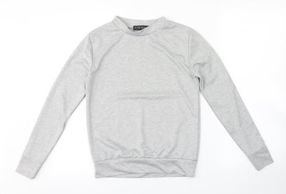 Additional front view of In the Style women’s grey pullover sweatshirt, size UK 6