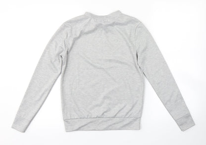 Back view of In the Style women’s grey pullover sweatshirt, size UK 6