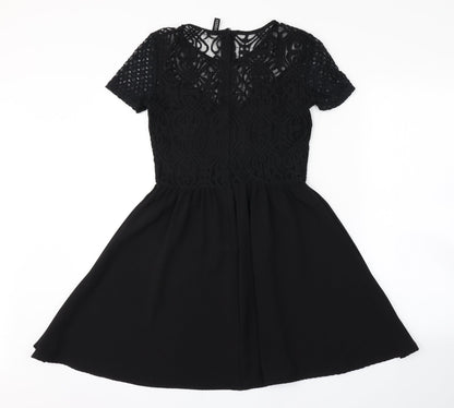 H&M Womens Black Argyle/Diamond  A-Line  Size 8