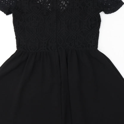 H&M Womens Black Argyle/Diamond  A-Line  Size 8