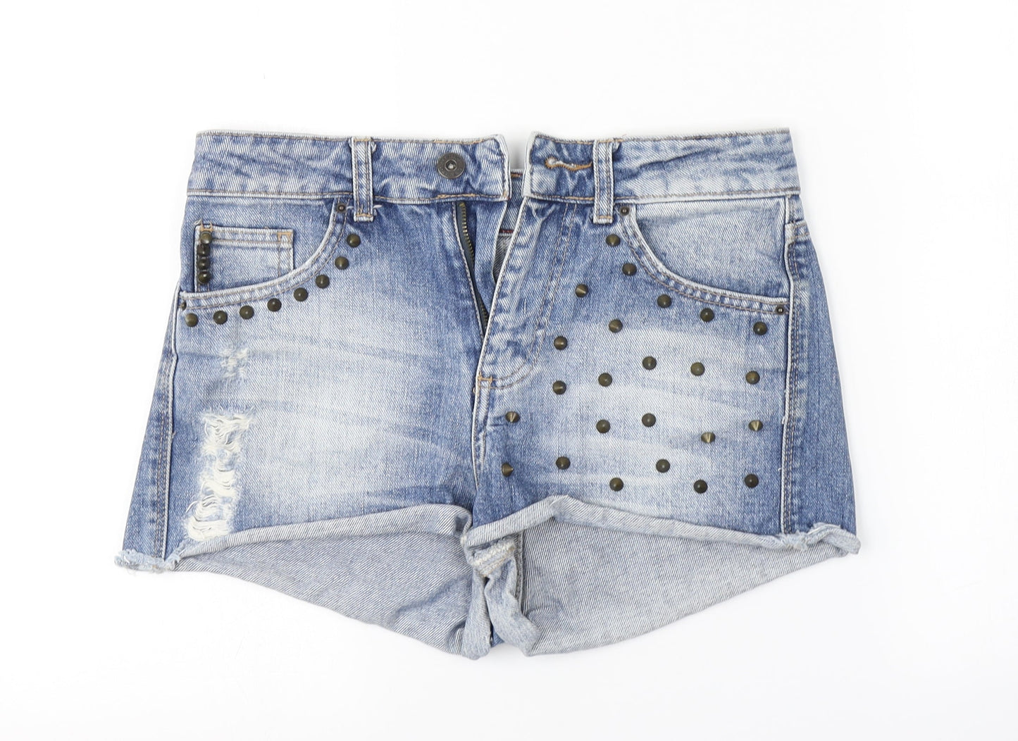 Pull&Bear Womens Blue   Cut-Off Shorts Size 8