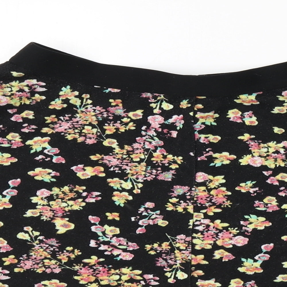 Atmosphere Womens Black Floral  A-Line Skirt Size 10