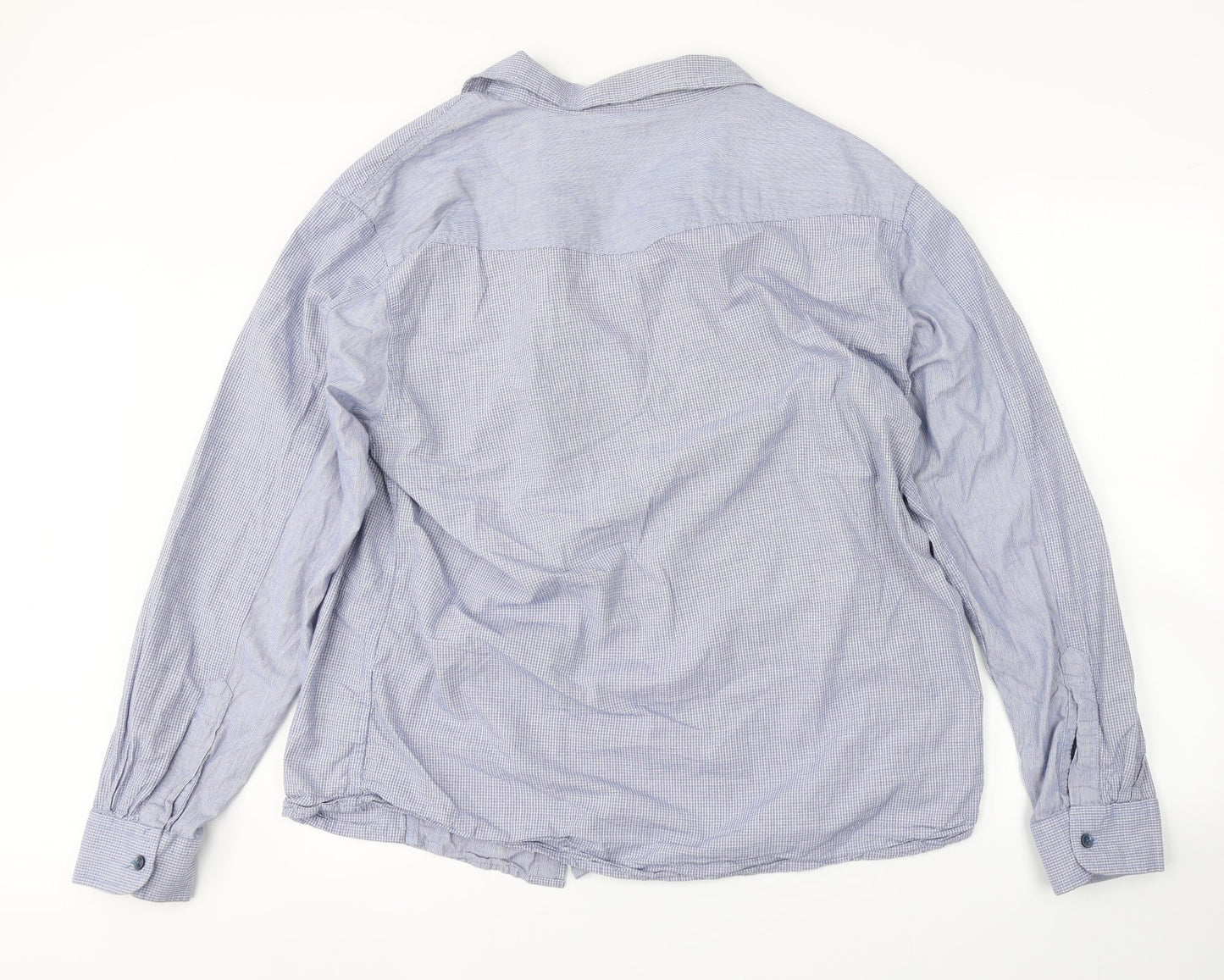 Mens UK Size 2XL Peacocks Blue  Button-Up Long Sleeve Casual Shirt