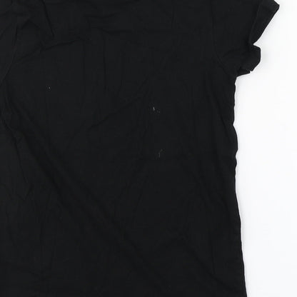 Brand and care label for Preworn boys’ black basic t-shirt, size M, - fortnite