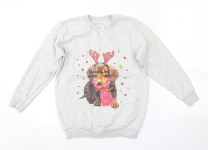 George Girls Grey   Pullover Sweatshirt Size 9-10 Years