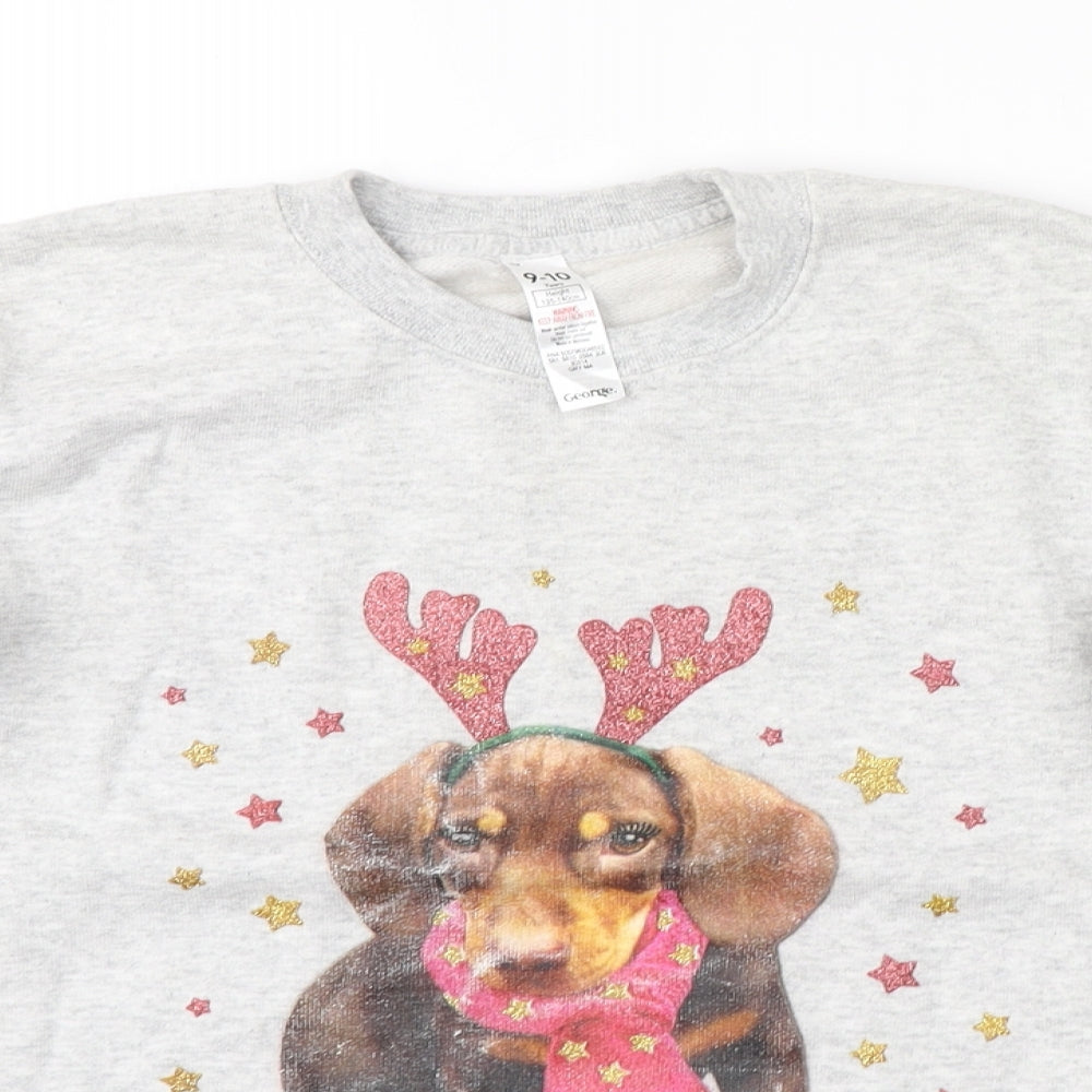 George Girls Grey   Pullover Sweatshirt Size 9-10 Years
