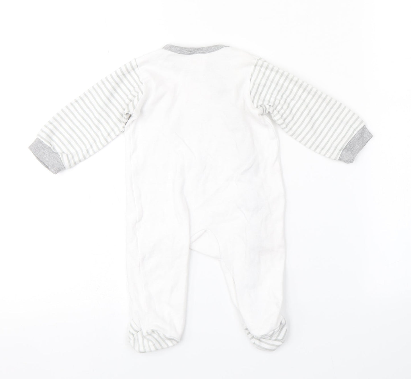 Preworn Baby White Striped  Babygrow One-Piece Size 3-6 Months