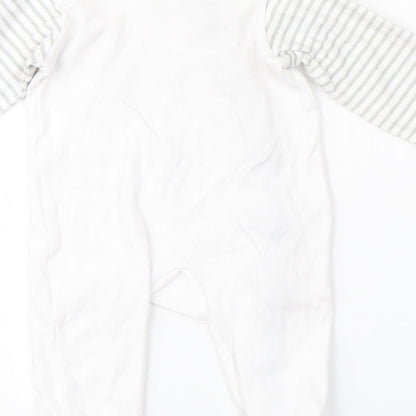 Preworn Baby White Striped  Babygrow One-Piece Size 3-6 Months