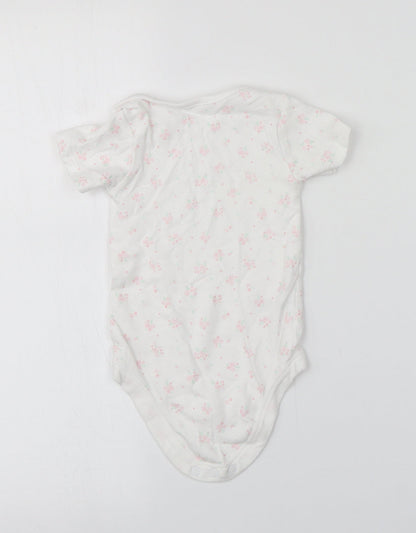 TU Baby White Floral  Babygrow One-Piece Size 12-18 Months