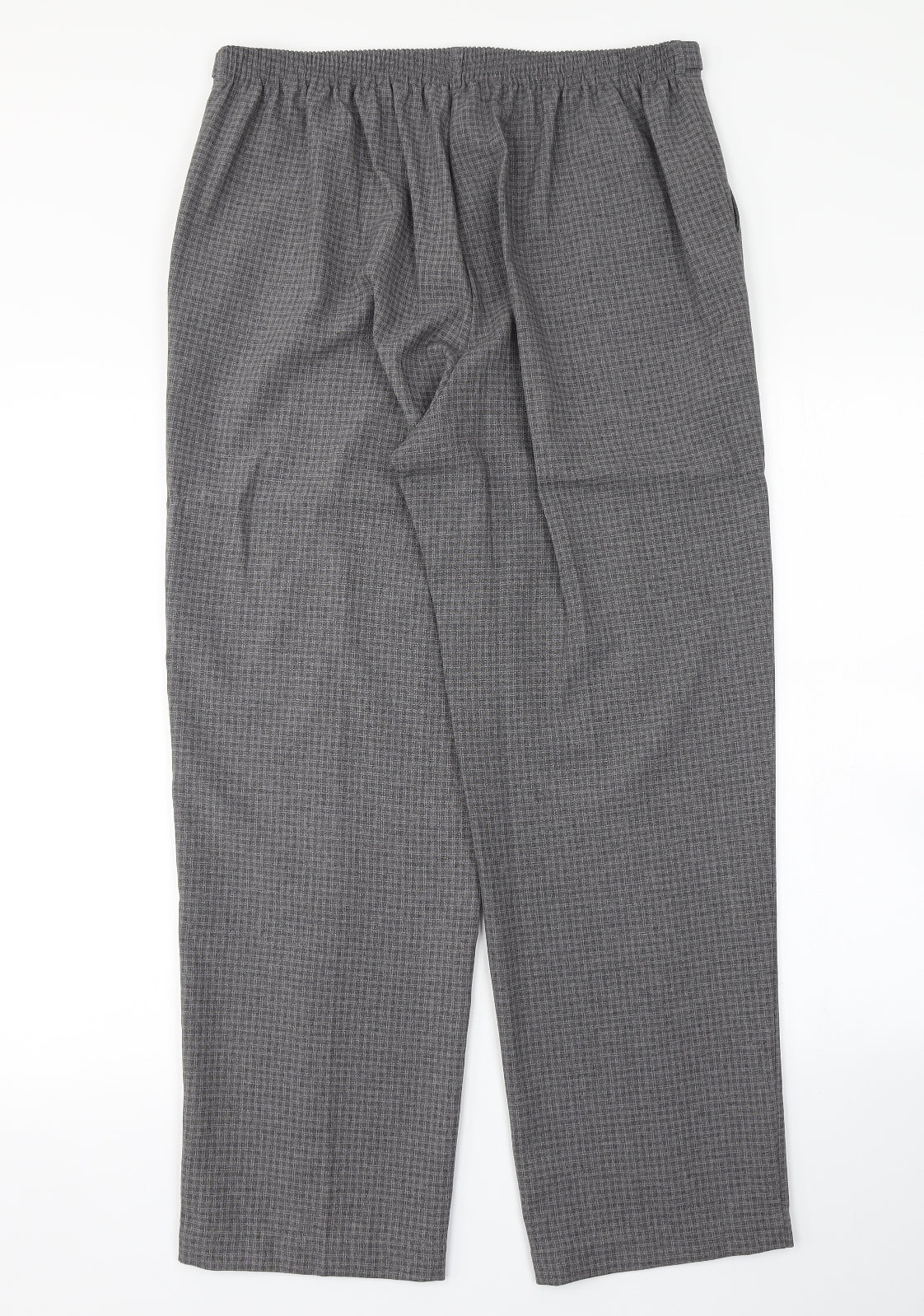BM Womens Grey Check  Trousers  Size 14 L27 in